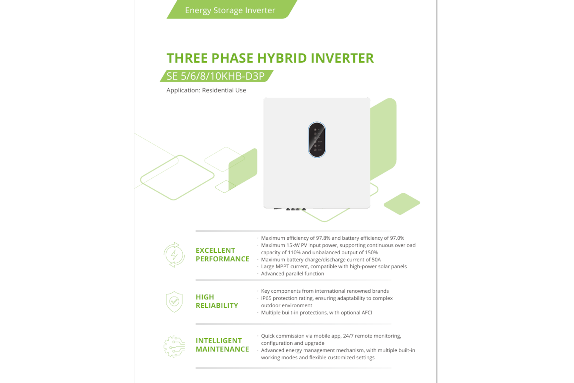 Drei Phasen Hybid Inverter